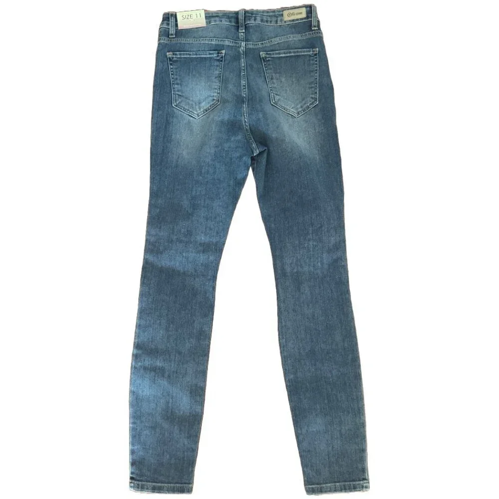 NWT Cello Distressed Skinny Jeans Women's Junior's Size 11 • - Picture 2 of 6